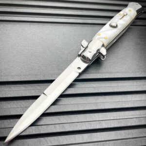8,75" italiensk stiletto switch blade auto fickkniv-Vitt handtag med vitt blad