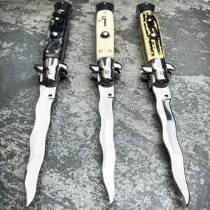 italiensk stiletto Switch Kris Blade Fick Kniv