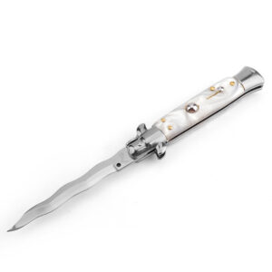 8.75 Inch Italian Stiletto Switch Kris Blade Fick Knife